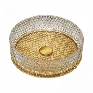 LAVABO F40X12.5 STAKLO ZLATNO DNO