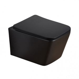 WC ŠOLJA PIANO RIMLESS CRNA KOMPLET