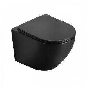 WC ŠOLJA PERLA COMPACT KONZOLNA CRNA RIMLESS