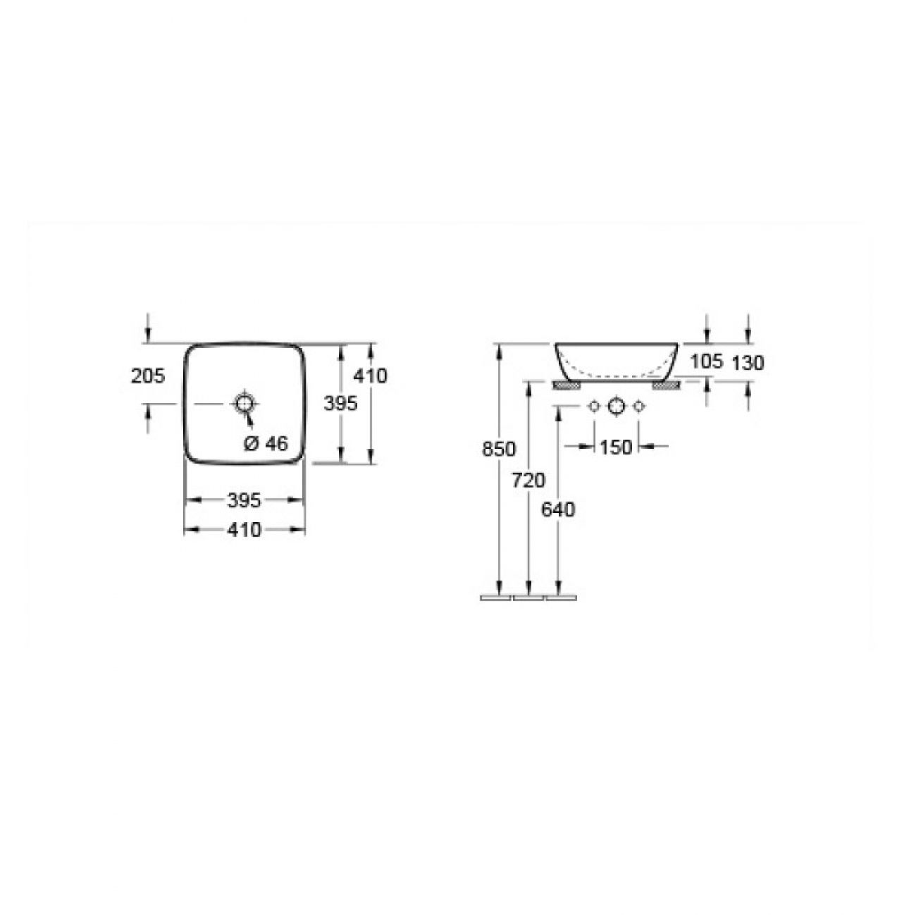 LAVABO 41X41 V&B ARTIS B.PRELI - Aqualand