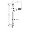 Hansgrohe KLIZNA ŠIPKA VERNIS 65CM CRN/M